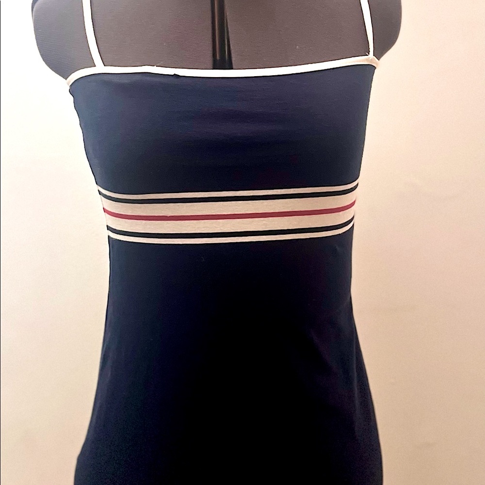 Pull&Bear Navy Dress Middle Striped White Bodycon Dress
